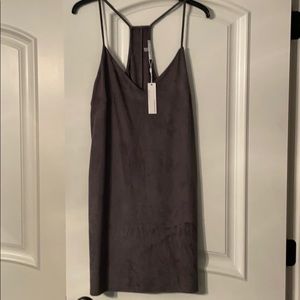 New LB suede racerback dress charcoal